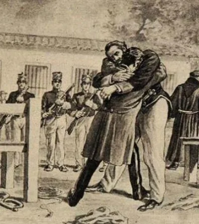 Juan-José-y-Luis-Carrera-se-unieron-en-un-gran-abrazo-antes-de-ser-ejecutados-por-un-pelotón-el-8-de-abril-de-1818.
