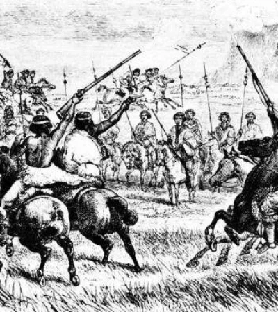 Momento-en-donde-son-ejecutado-salvajemente-los-parlamentarios-por-las-huestes-del-cacique-Coleto-en-el-Chacay.