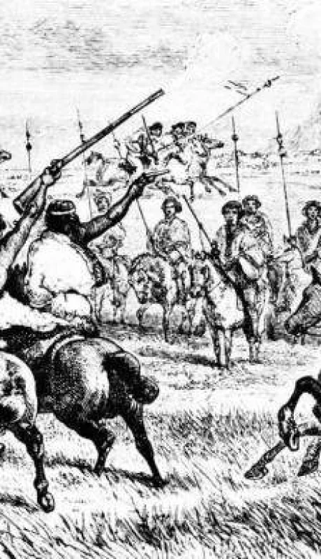 Momento-en-donde-son-ejecutado-salvajemente-los-parlamentarios-por-las-huestes-del-cacique-Coleto-en-el-Chacay.