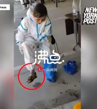 video-mujer-enfermera-transpiracion-traje-coronavirus