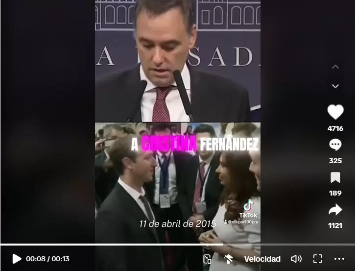 TikTok de Cristina Kirchner