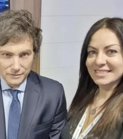 Javier Milei junto a la ministra de Capital Humano, Sandra Pettovello