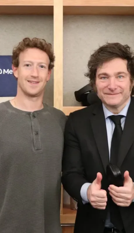 Mark Zuckerberg y Javier Milei