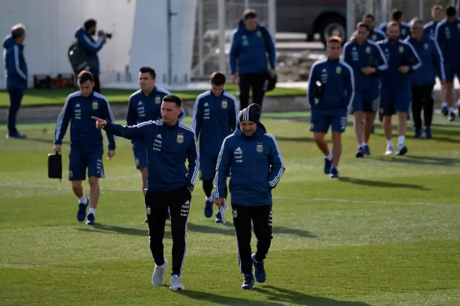 Lionel Scaloni y Jorge Sampaoli en 2018