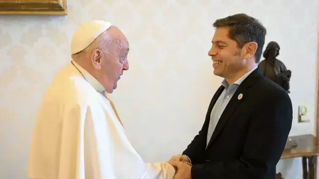 El papa Francisco con Axel Kicillof.