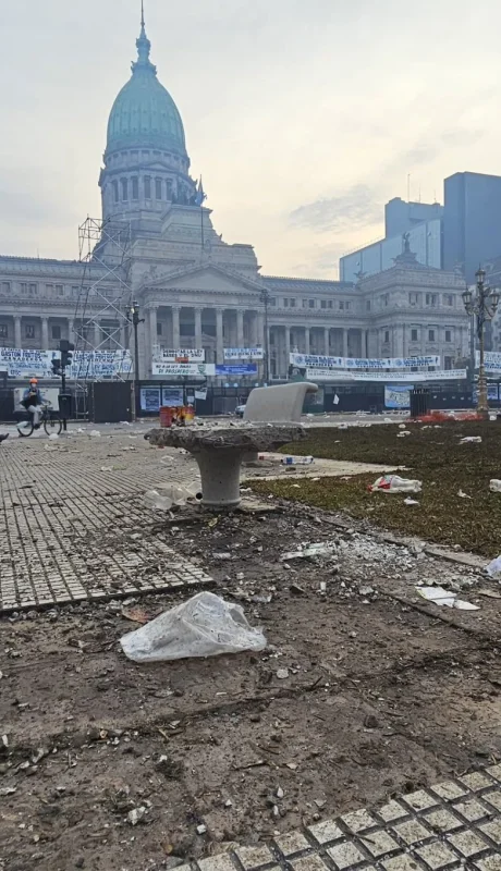 Destrozos en el Congreso