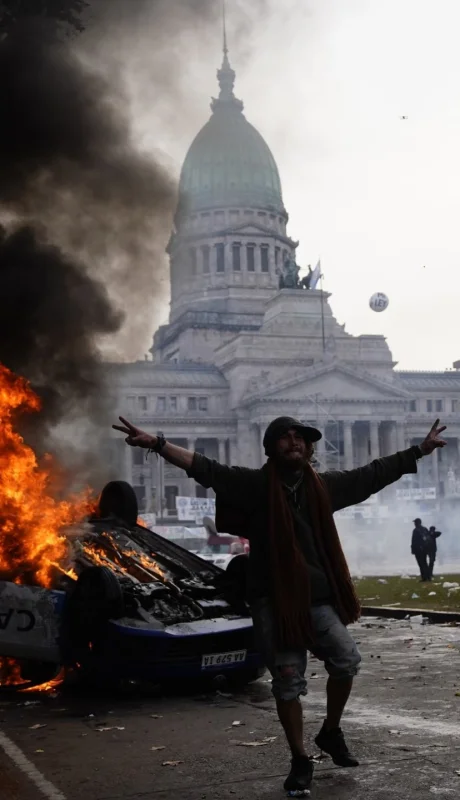 Violencia en las calles del Congreso