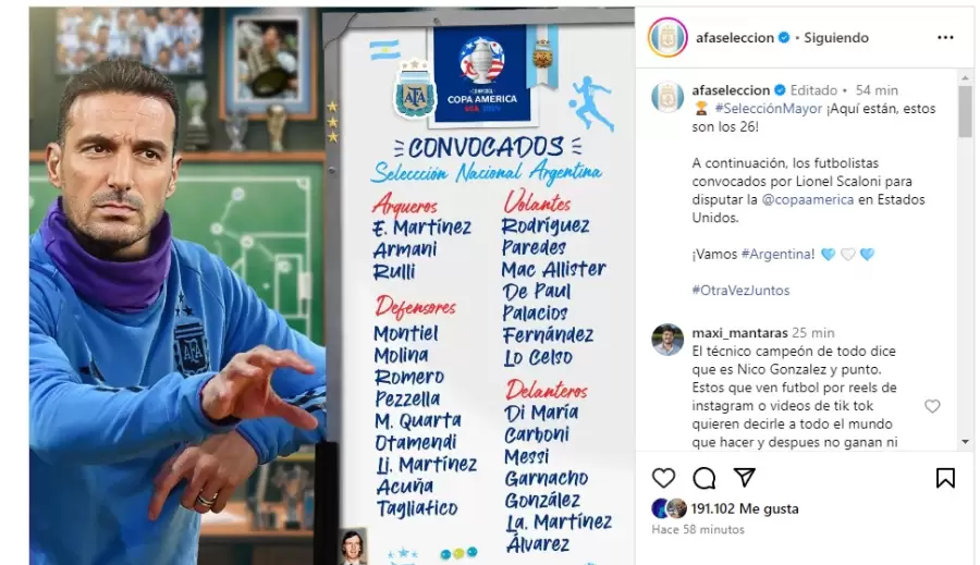 Lista convocados de Lionel Scaloni para la Copa América