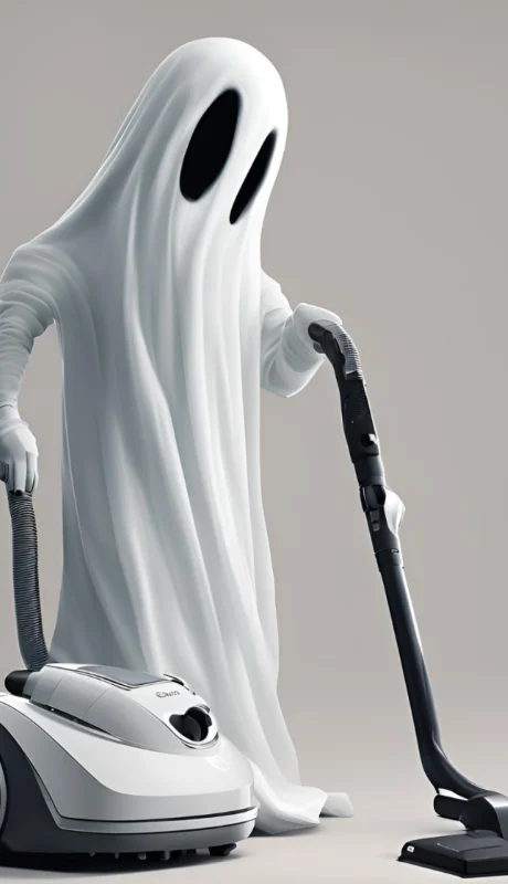 Una cámara de seguridad captó como un supuesto "fantasma" usando una aspiradora.