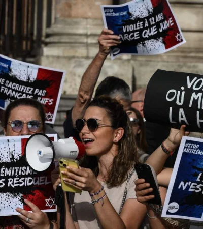 Protestas en Francia contra el antisemitismo.
