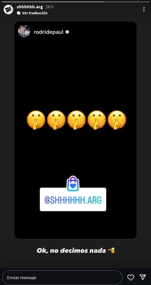 La publicación que creó De Paul para realizar un llamado a la acción. (Video: IG @shhhhhh.arg).