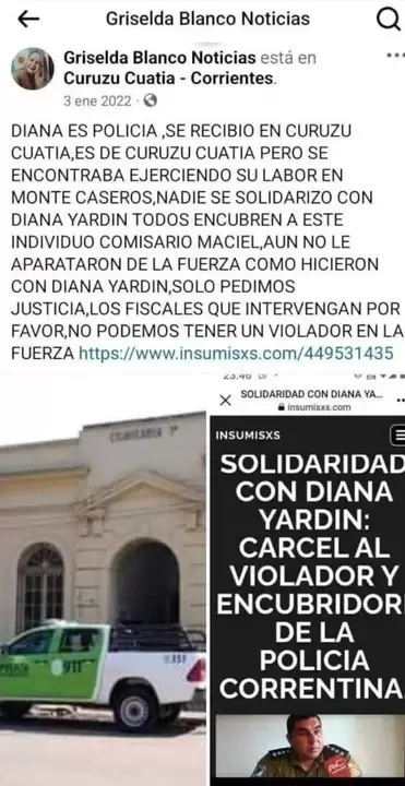 El reclamo de Gisela contra el comisario Maciel.