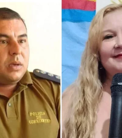 El comisario Maciel y la periodista asesinada Griselda Campos.