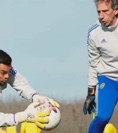 Gayoso entrenando a Chiquito Romero.