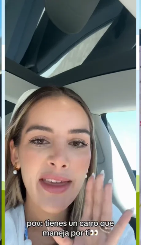 La influencer María Valeria Urdaneta registró el piloto automático en TikTok.