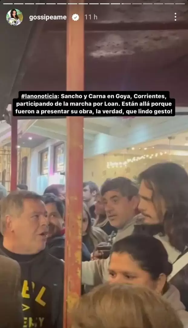 Los actores Christian Sancho y Carna presente en la manifestación por Loan