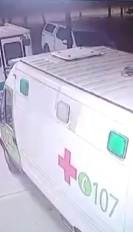 Victoria Caillava llegando al hospital