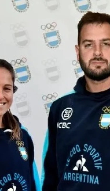 Rocío Sánchez Moccia, de Las Leonas, y Luciano de Cecco, de la selección de vóley.