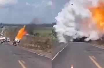 ¡Video impactante! Un camión explotó en plena ruta dejando tres heridos
