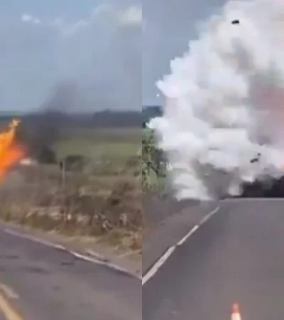 ¡Video impactante! Un camión explotó en plena ruta dejando tres heridos