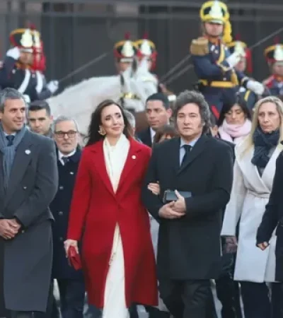 Javier Milei y Victoria Villarruel llegando al Tedeum.