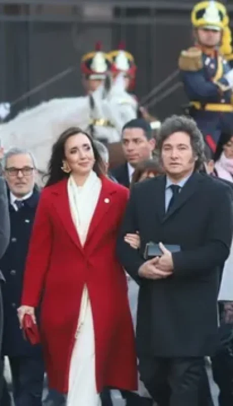 Javier Milei y Victoria Villarruel llegando al Tedeum.