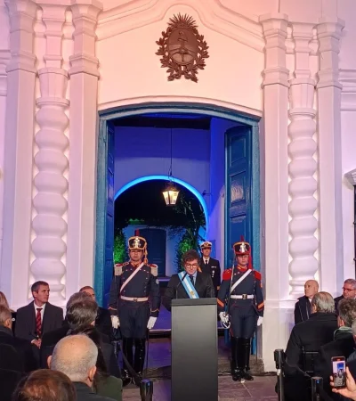 Javier Milei durante su discurso en Tucumán