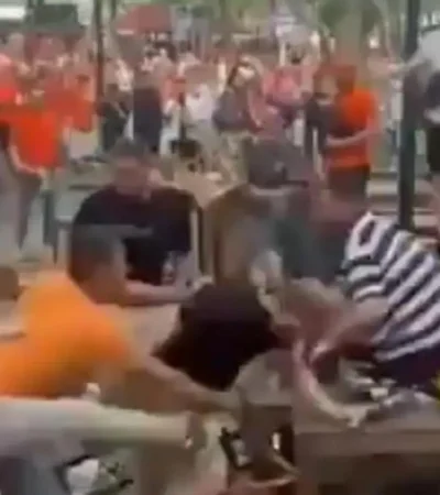 Volaron sillazos y piñas previa al duelo de Eurocopa.