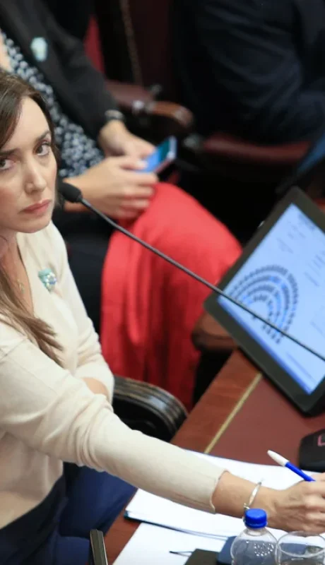 La vicepresidenta de la Nación y titular del Senado, Victoria Villarruel, enojada con diputados de su partido. /
