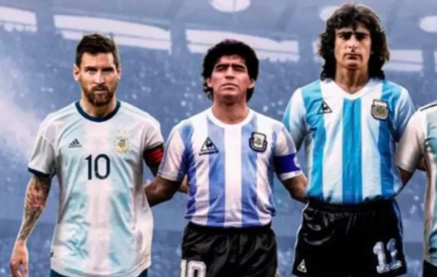 Messi, Maradona y Kempes.