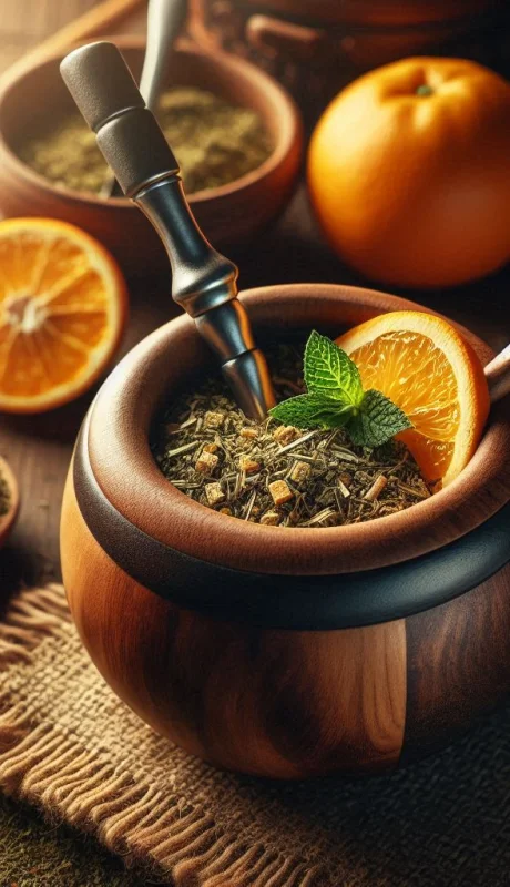 Mate con naranja/ Foto creada por IA