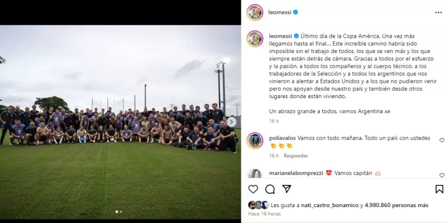 Lionel Messi y un emotivo posteo sobre la Copa América