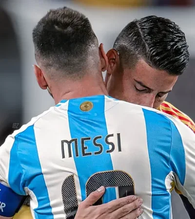Leo Messi y James Rodríguez.
