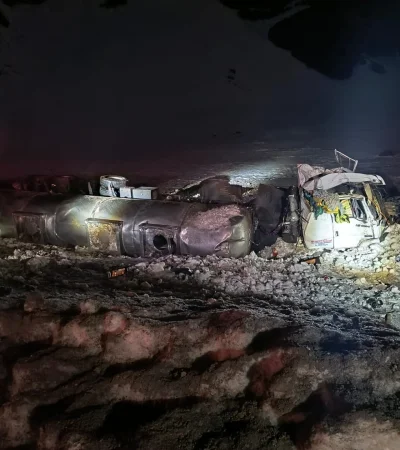 Volcó un camión en la zona de caracoles