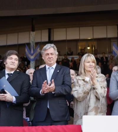 Milei, Pino y Villarruel en la inauguración de la Exposición Rural