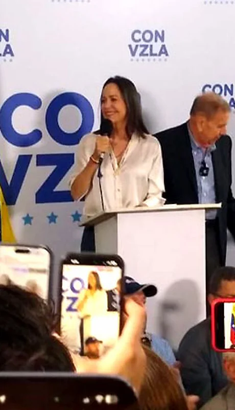 Corina Machado aseguró que tienen pruebas de un amplio triunfo, basándose en el 73,2% del total de las actas electorales