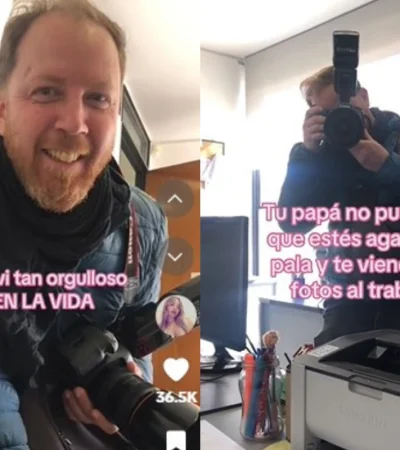 Cayó con una cámara al trabajo de su hija.