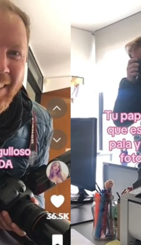 Cayó con una cámara al trabajo de su hija.