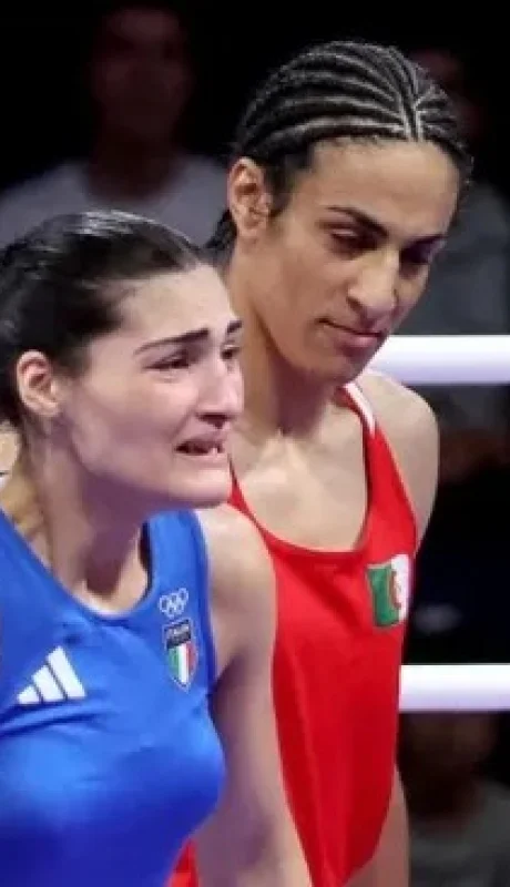 Angela Carini luego de la controversial pelea ante la argelina Imane Khelif