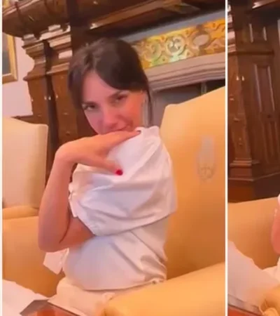 Tamara Petinatto en la Casa Rosada.