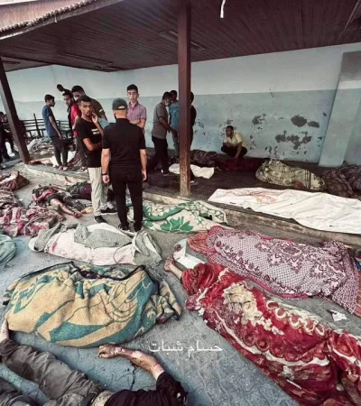 Bombardeo israelí a una escuela de Gaza