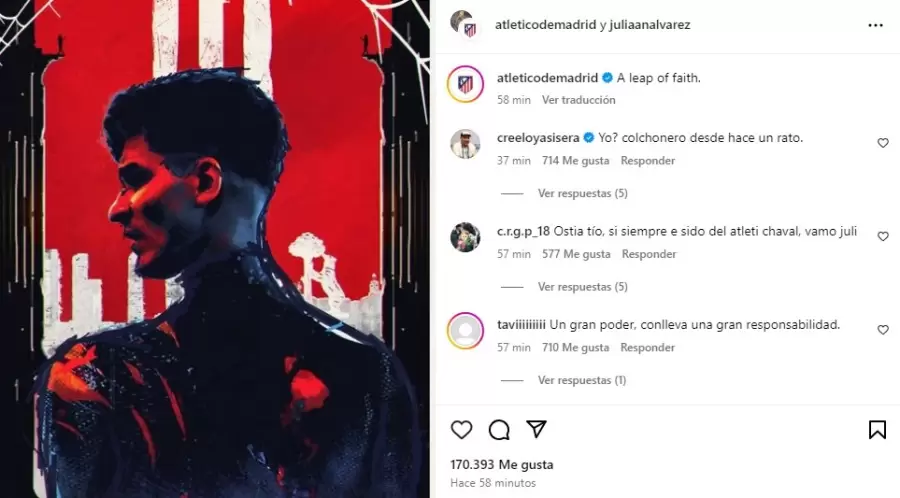 Julián Álvarez firmó con el Atlético hasta el 2030