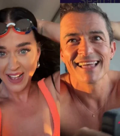 Katy Perry y Orlando Bloom se lanzan desde un helicóptero al océano en Cerdeña.