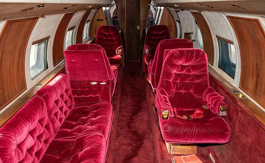 El interior del avión conservaba el lujo que le dio Elvis. (Foto: web)