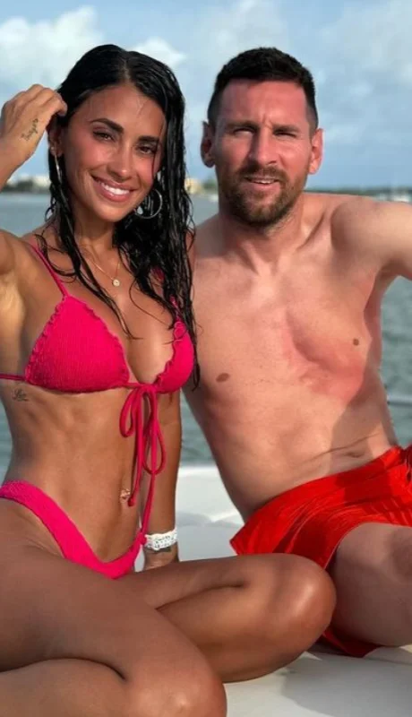 Lionel y Antonela disfrutando del verano de Miami.