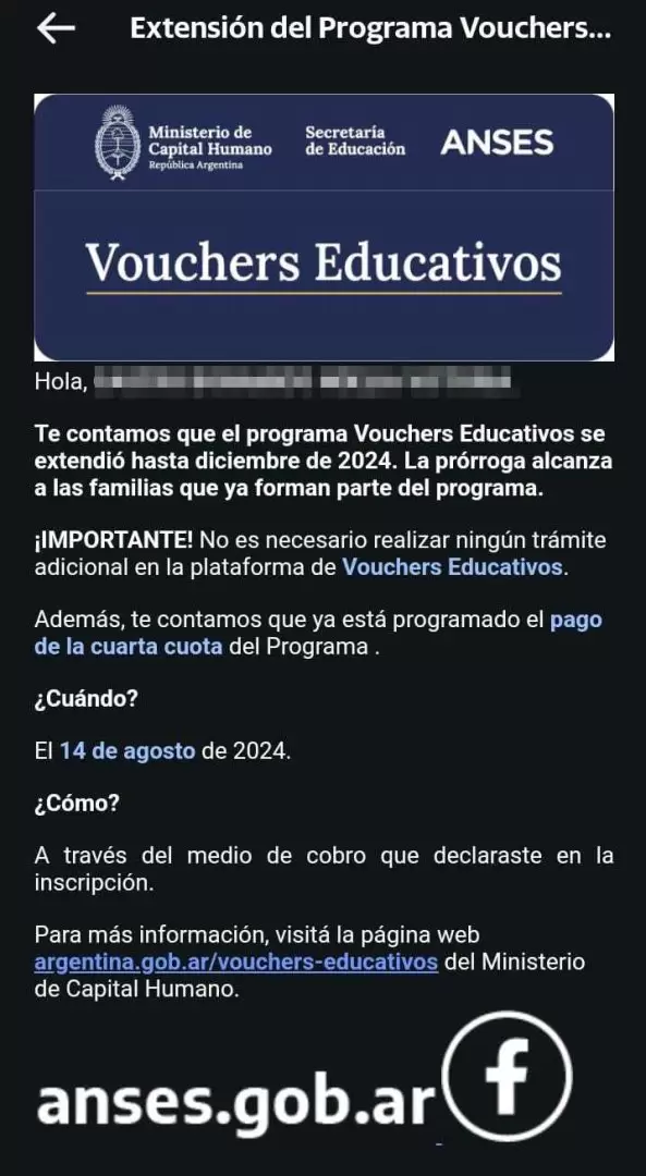 El correo electrónico que deben recibir los titulares