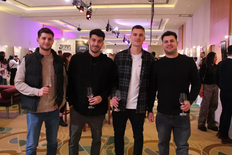 Juan Ignacio Stra, Jorge Yori, Iván Balecki y Diego Altava. Cuatro amigos que no se querían perder la Wine Expo 2024.