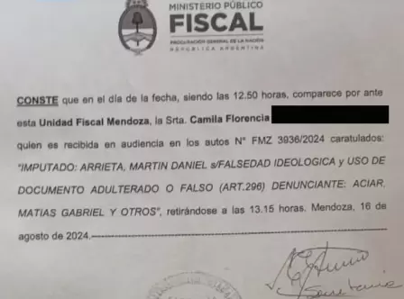 Imputación de Martín Arrieta.