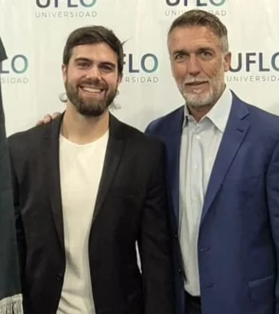 Thiago junto a su padre, Gabriel Batistuta