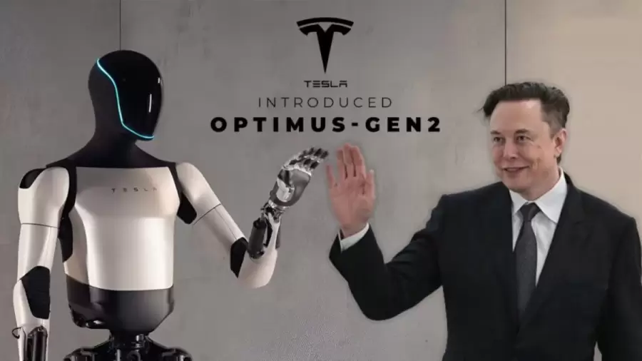 El magnate Elon Musk junto a Optimus, la creación de Tesla. (Imagen: web)